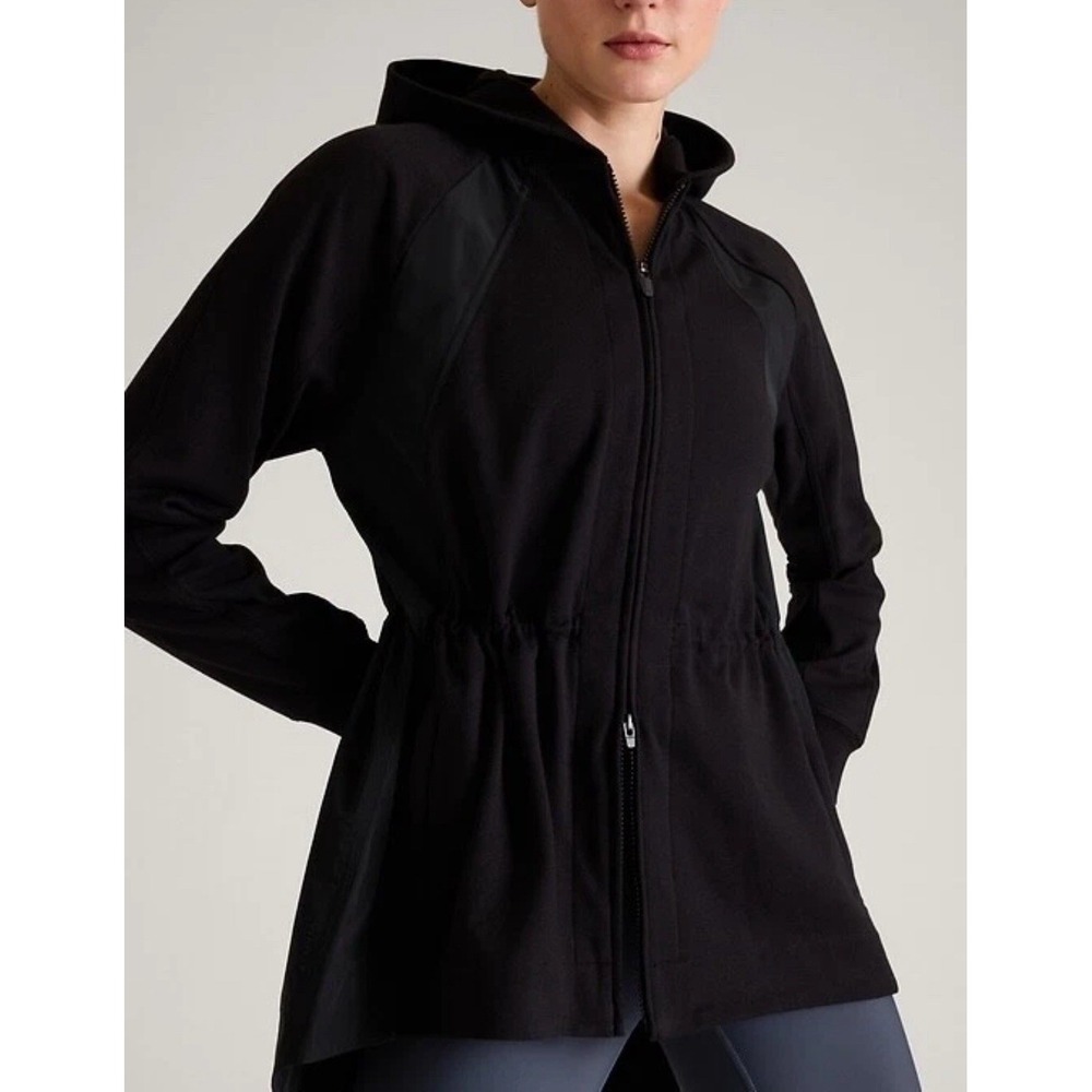Athleta Size Medium Triumph Hybrid‎ Hooded Jacket Black